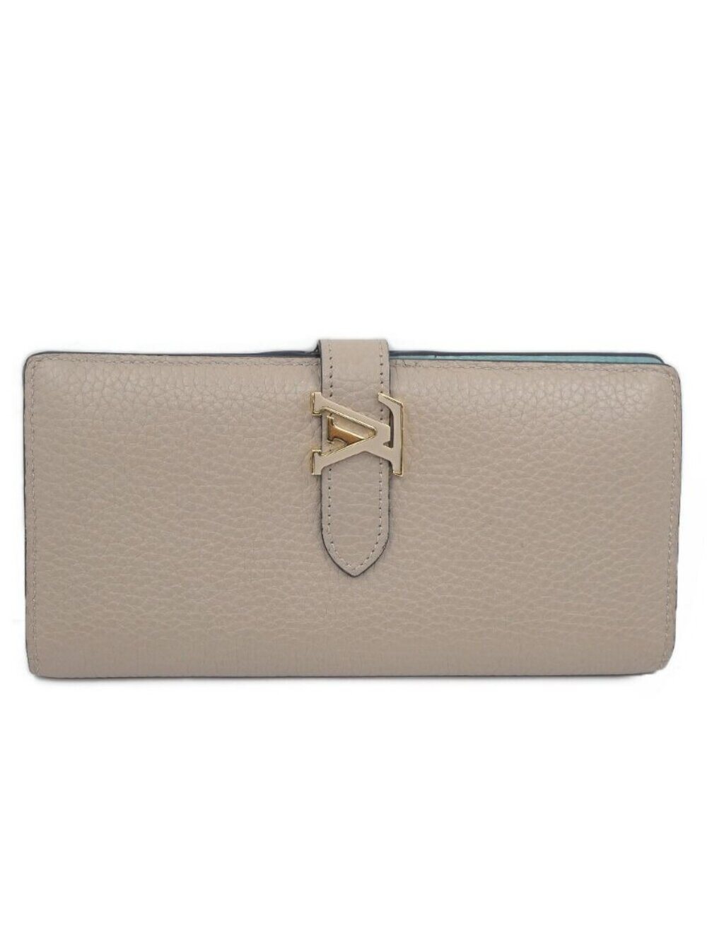 Louis Vuitton Vertical Wallet Bifold Beige Gold